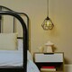 image 2 of ValueLights Diablo Black Ceiling Pendant Shade and B22 Pear LED 4W Warm White 2700K Bulb