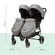 image 3 of Venus Prime Double Stroller - Birth to 15kgs (Approx. 3 Years), Lightweight, One Hand Fold, Newborn Cocoon, 2 Quilted Footwarmers & Rain Cover (Space Grey)