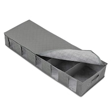 Living and Home Non-woven Fabric Underbed Storage Bags with Handles - Grey | Grey