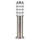 image 1 of ValueLights Wharf Pair Silver Outdoor Bollard Lights and Warm White Bulb