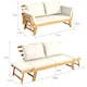 image 2 of COSTWAY Outdoor Daybed Patio Convertible Couch Sofa Bed Adjustable Armrest White