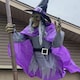 image 5 of Home Accents Holiday 12ft Giant Animated Hovering Halloween Witch with Broomstick and LEDs