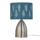 image 1 of First Choice Lighting Valentina Brushed Chrome Touch Lamp with Teal Fern Shade Silver | Green