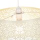image 3 of Moroccan Designed Cream Metal Pendant Light Shade with Floral Decoration | Cream