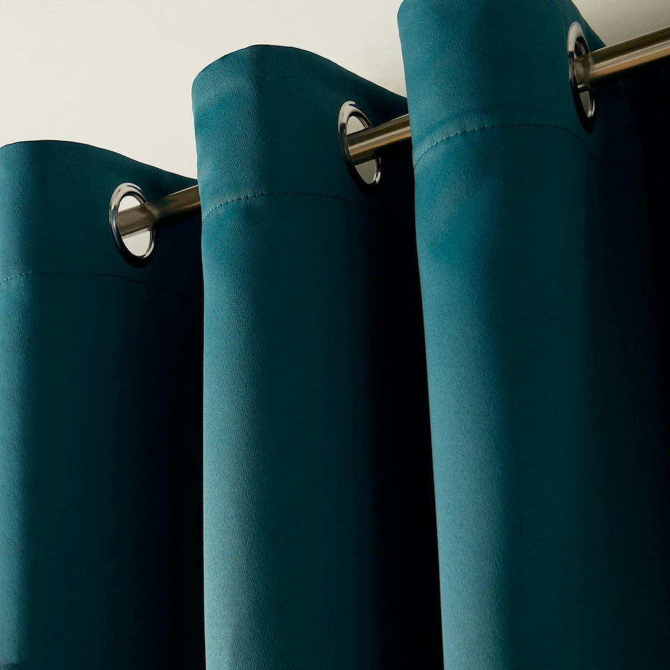 image 1 of OHS Blackout Thermal Insulated Eyelet Curtains, 66x90" - Teal