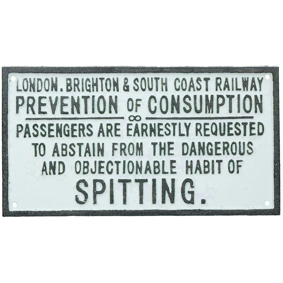 image 1 of London & Brighton Railway Spitting Cast Iron Sign Plaque Wall Fence Gate Post