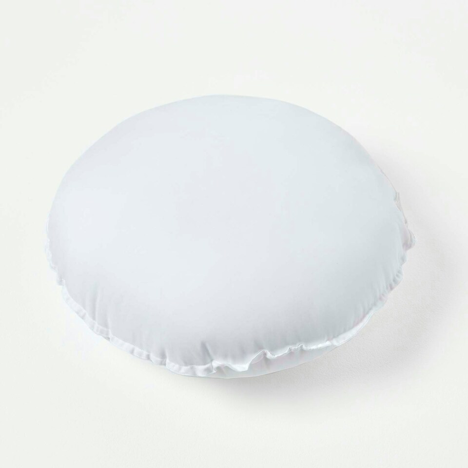 image 1 of Homescapes Luxury Super Microfibre Round Circular Shaped Cushion Pad Insert Inner 45 cm (18") White