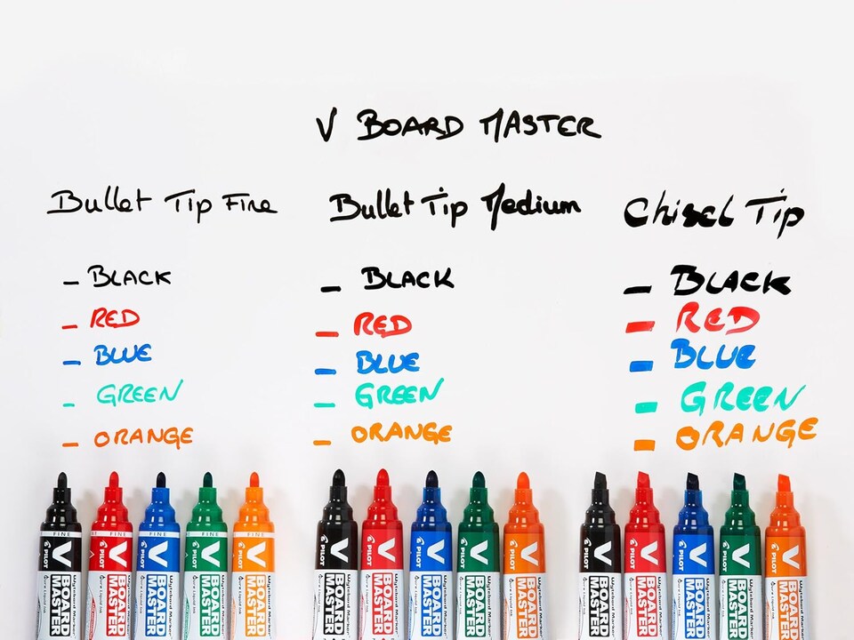 image 1 of Pilot V-Board Master Drywipe 10 Markers + 10 Refills Bullet Tip Black (Pack of 20) WLT556275