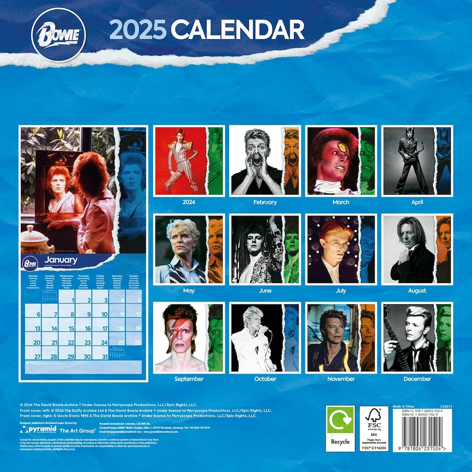 image 1 of David Bowie Official 2025 Calendar