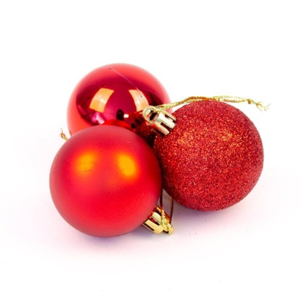 Assorted Christmas Red Baubles 5cm - Pack of 6