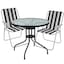 Table + 2 White & Black Stripes Chairs