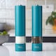 image 1 of Cooks Professional Electric Salt & Pepper Mill Set | Adjustable Grind Settings | Simple One-Button Operation | Teal