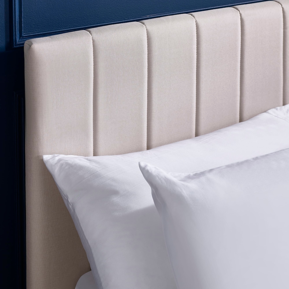image 1 of Hazel Oatmeal Linen Upholstered Bed Frame -  Single (90cm)