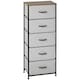 image 1 of HOMCOM Fabric Chest of Drawers, Industrial Bedroom Dresser with 5 Fabric Drawers, Steel Frame and Wooden Top for Nursery, Living Room, Hallway, Grey