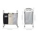 image 3 of Living and Home 3-Section Laundry Basket Cart with Metal Frame