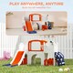 image 8 of AIYAPLAY 7 in 1 Toddler Slide Set, Frog Theme Playset with Basketball Hoop | Orange | Orange & White | 176L x 150W x 94H cm