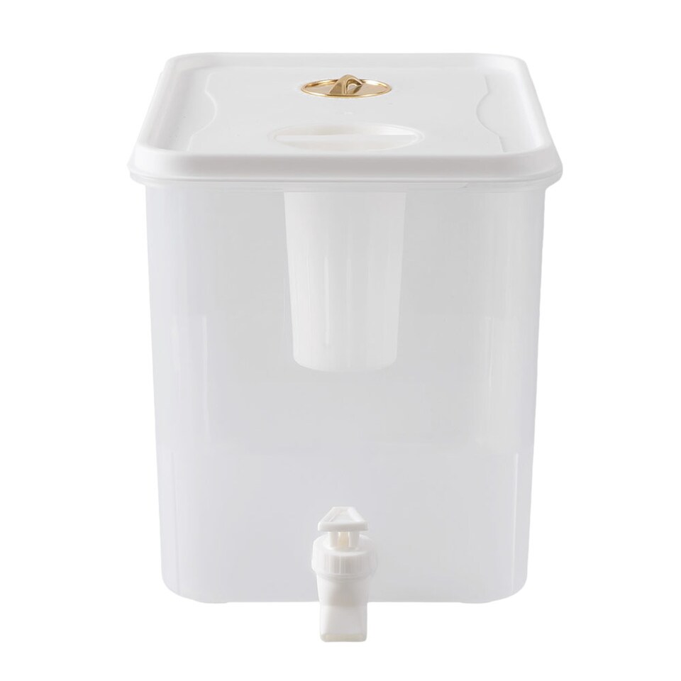 image 1 of Living and Home 10L Plastic Refrigerator Cold Water Drink Beverage Dispenser with Tap | Clear