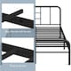 image 6 of Yaheetech Romantic 5ft King Metal-Framed Bed with High Headboard Black