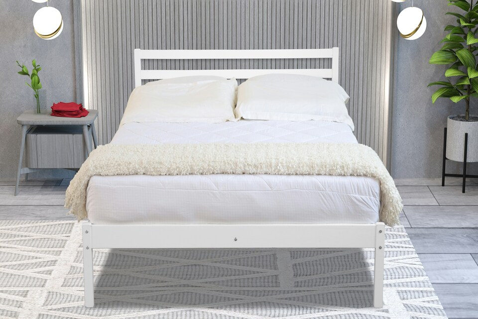 image 1 of Maxwell 4ft 6 Double White Bed Frame | White | Double