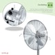 image 5 of Oypla Electrical 16" Inch 40cm Chrome Metal Pedestal 3 Speed Stand Fan Cooling