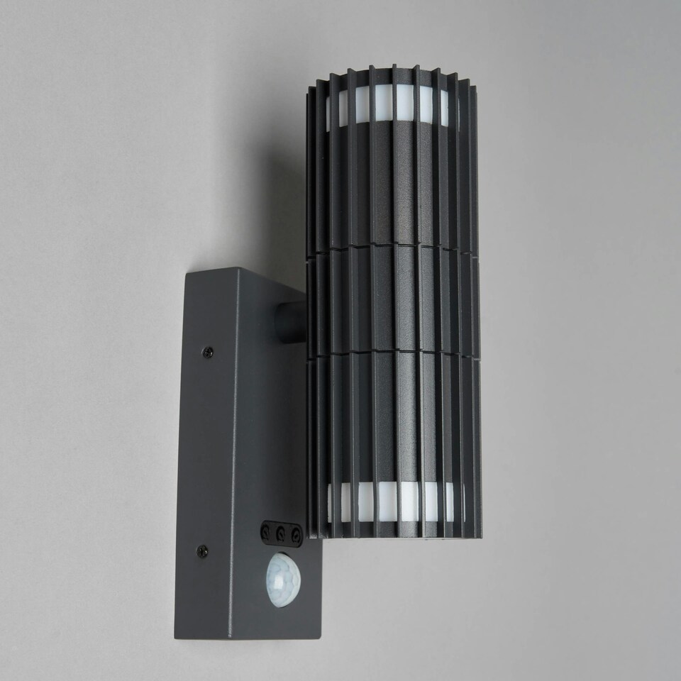image 1 of BHS Zeb Outdoor Up and Down Wall Light with PIR Sensor, Anthracite