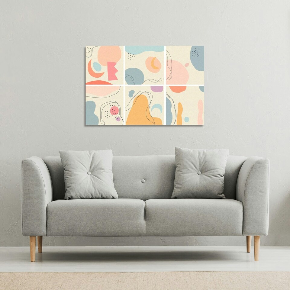 image 1 of various shapes and doodle objects (Canvas Print)