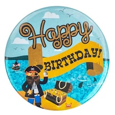 Pirate Party Happy Birthday Jumbo Badge 15cm