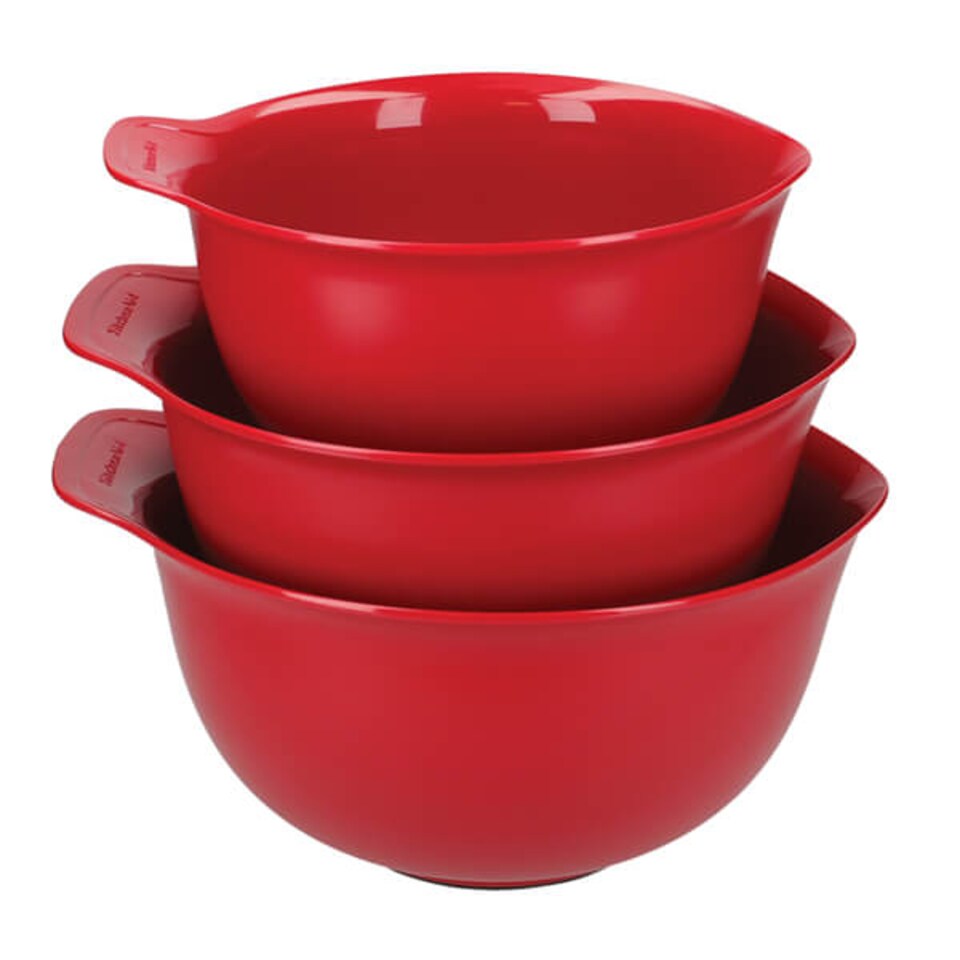 image 1 of KitchenAid Set of 3 Mixing Bowls Empire Red