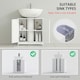image 7 of kleankin 60x60cm Under-Sink Storage Cabinet w/ Adjustable Shelf Drain Hole White White | White