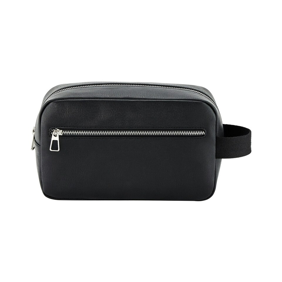 image 1 of Quadra Tailored Luxe PU Wash Bag - Black - One Size Black