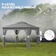 image 7 of Outsunny 3.36 x 3.36m Pop Up Gazebo with Sides, 20 SolarPowered LED Lights, Netting, Roller Bag, 4 Weight Bags, Marquee Party Tent, Height Adjustable Instant Event Shelter, Grey