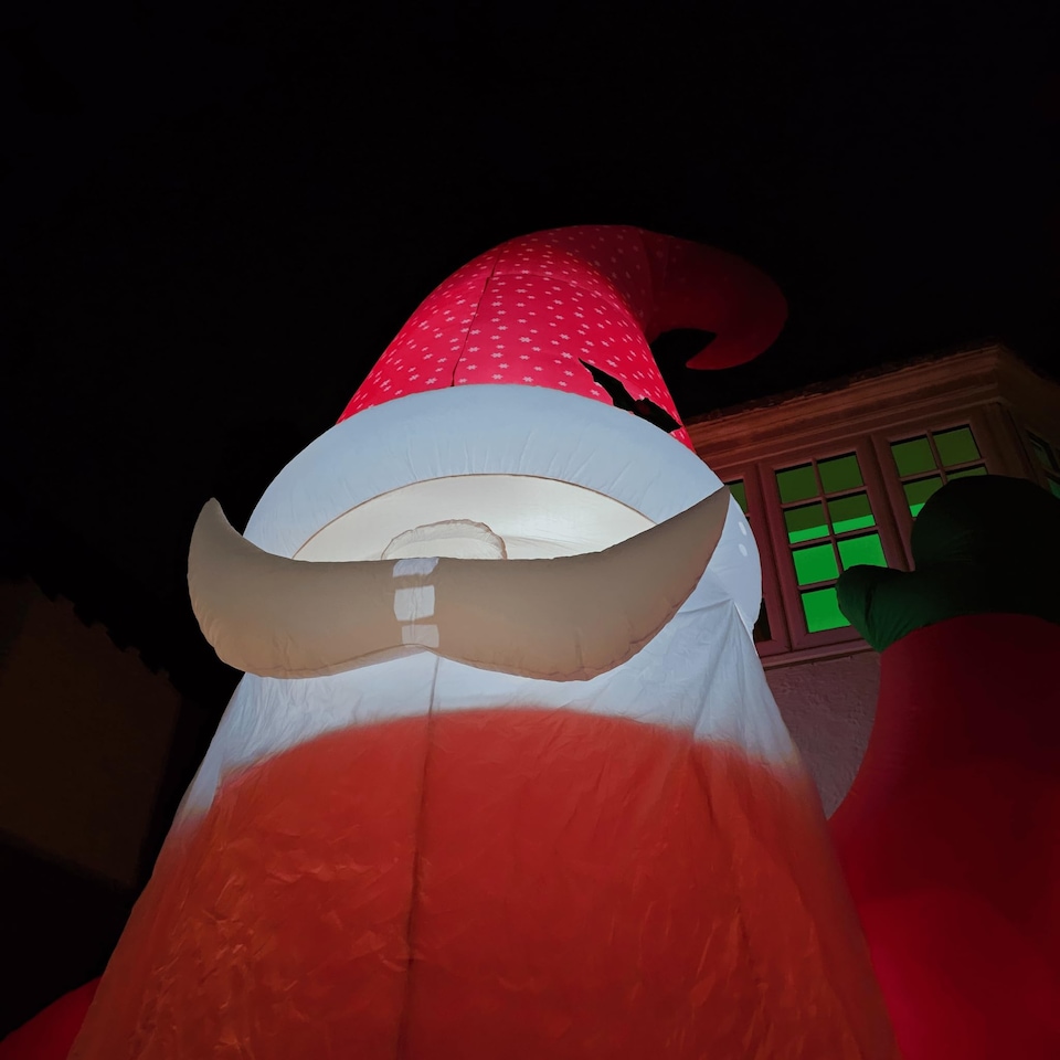 image 1 of Giant: 20ft (6m) Outdoor Inflatable Light up Christmas Gonk with Raised Arm & LEDs