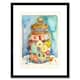 image 1 of Glass Cookie Jar Sweets Folk Art Watercolour Kitchen 9x7" Black Framed Wall Art Print
