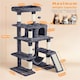 image 3 of Yaheetech Large Cat Tower with Hammock Scratching Posts Dark Grey