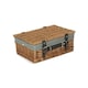 image 3 of 36cm Double Steamed Wicker Picnic Basket with Lining Grey | Grey | One Size