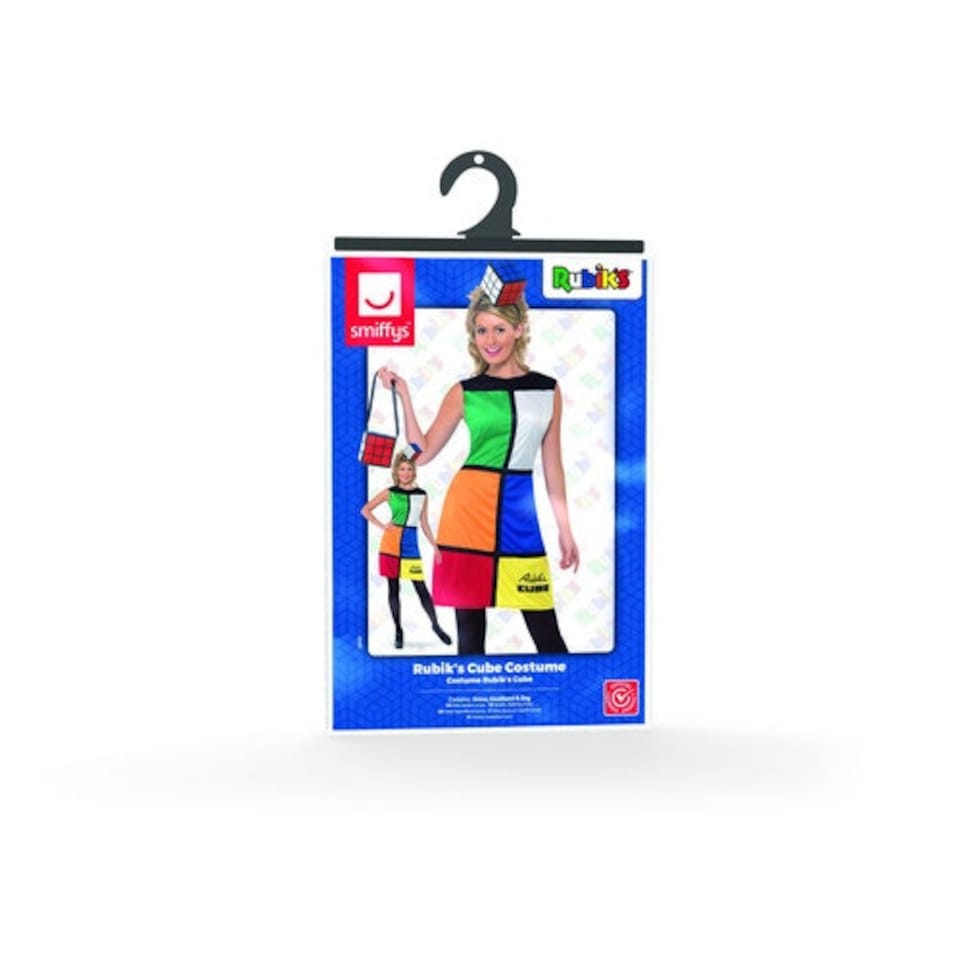 image 1 of Rubik's Cube Fancy Dress Costume Ladies Medium - UK 12-14 Multi | 12