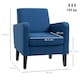 image 7 of HOMCOM Modern Armchair Accent Chair with Rubber Wood Legs for Bedroom Blue