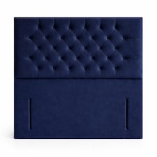Floorstanding Headboard Blue Plush Chesterfield 5FT Kingsize 54inch High