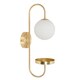 image 1 of ValueLights Milo Frosted Glass Globe Shade Curved Gold Wall Light | Gold