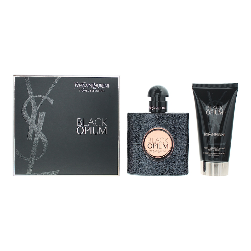 image 1 of Yves Saint Laurent Black Opium Eau De Parfum 30ml & Body Lotion Gift Set for Her