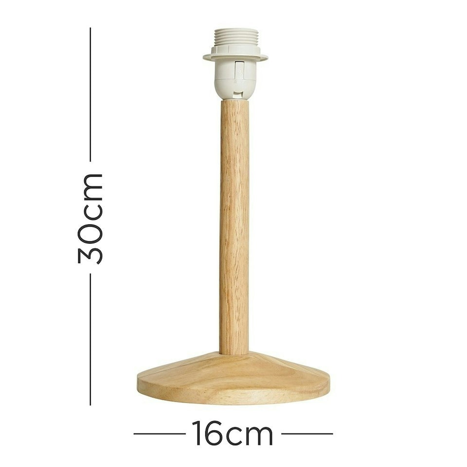 image 1 of ValueLights Single Stem Natural Light Wood Table Lamp Base