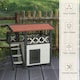 image 5 of PawHut Outdoor Cat House w/ Balcony Stairs Roof, White