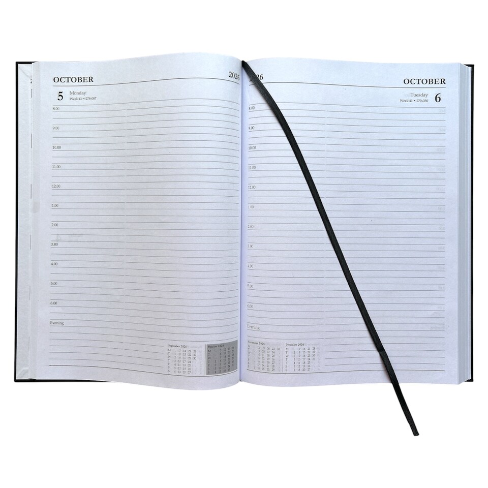 image 1 of Janrax 2026-2027 A4 Day Per Page Black Academic Diary