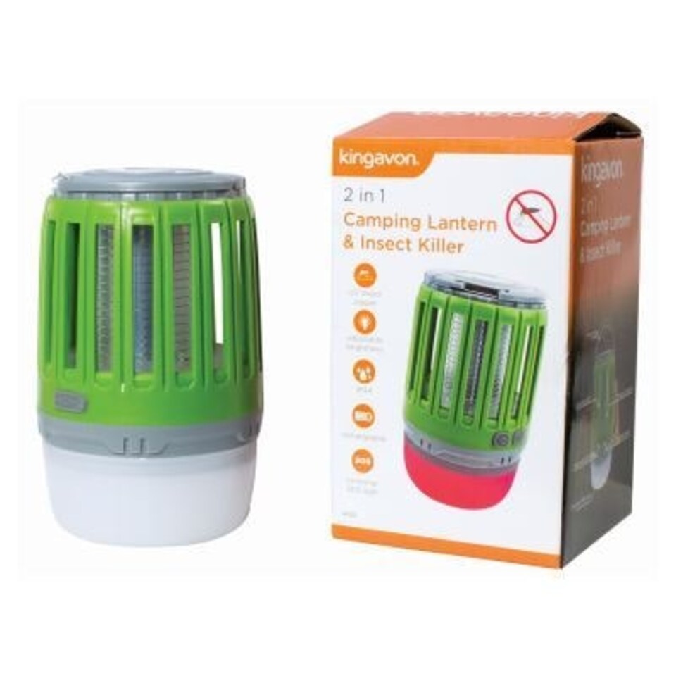 Kingavon 2-in-1 Camping Lantern & Insect Killer - 3W - Green