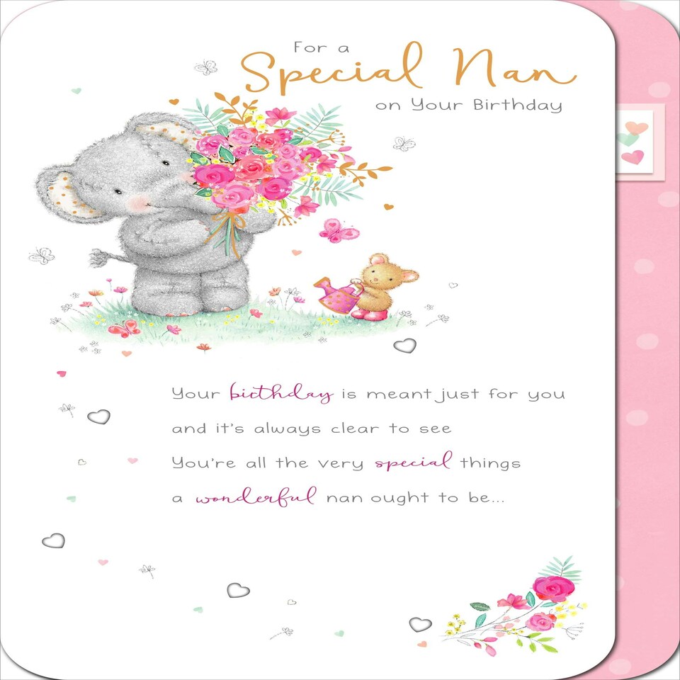 image 1 of Special Nan Birthday Card Elliot and Buttons