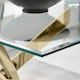 image 2 of Furniturebox Leonardo Glass and Gold Leg Modern 6 Seat Dining Table