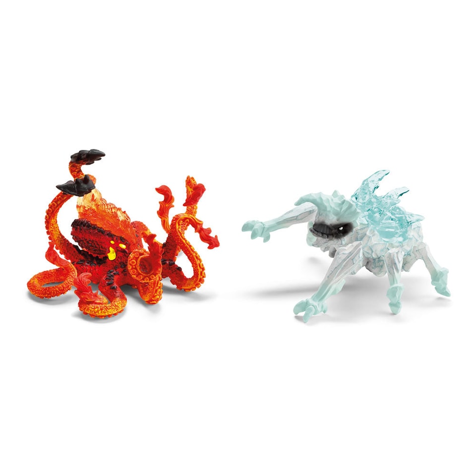 image 1 of SCHLEICH Eldrador Creatures Ice Bug vs. Fire Kraken Toy Figure (70826)