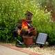 image 2 of Primrose Solar Rooster Pouring Pots Tiered Water Feature with Lights 57cm