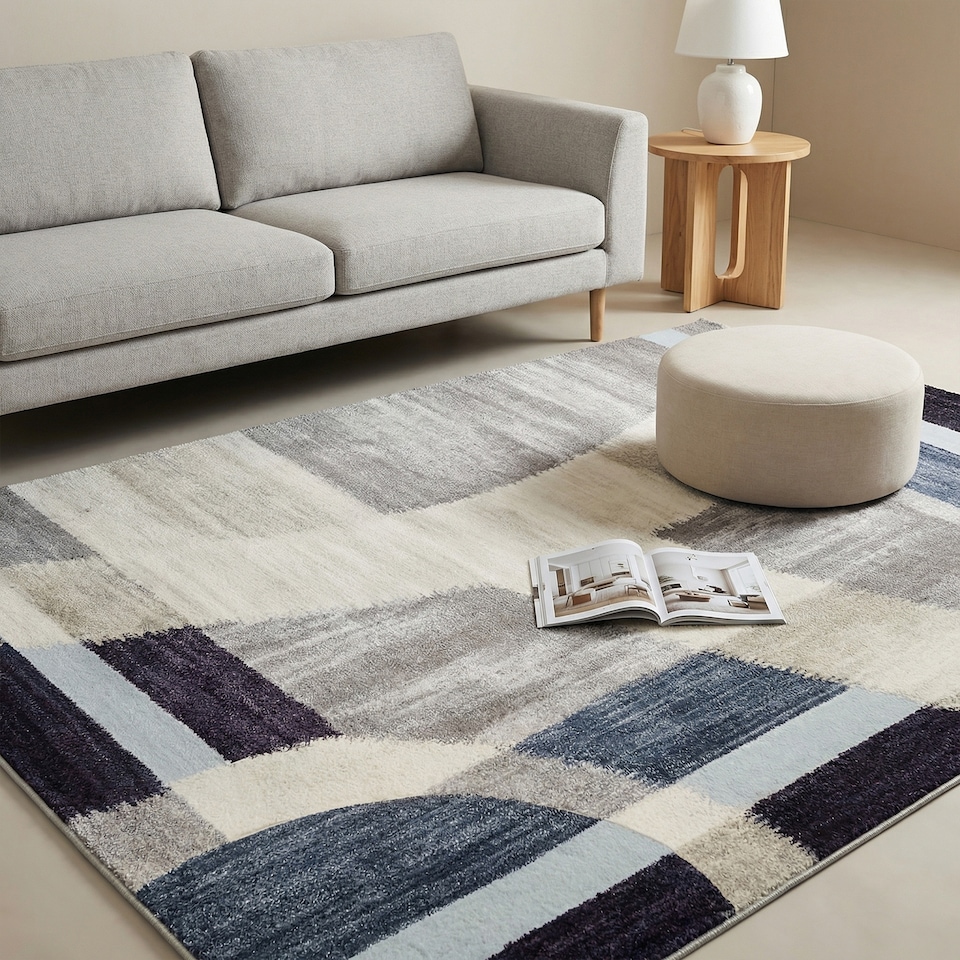 image 1 of Short Pile Rectangular Arch Pattern Rug 80x150cm