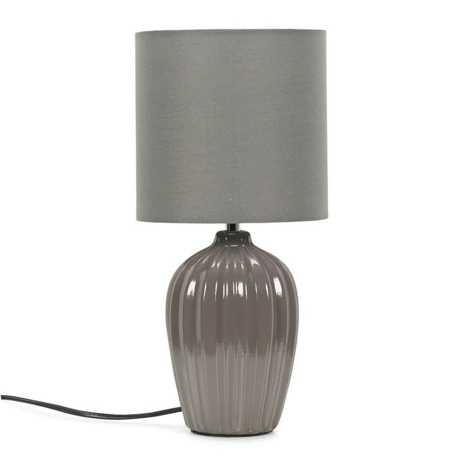 image 1 of ValueLights Carbone Grey Table Lamp Grey Shade | Grey